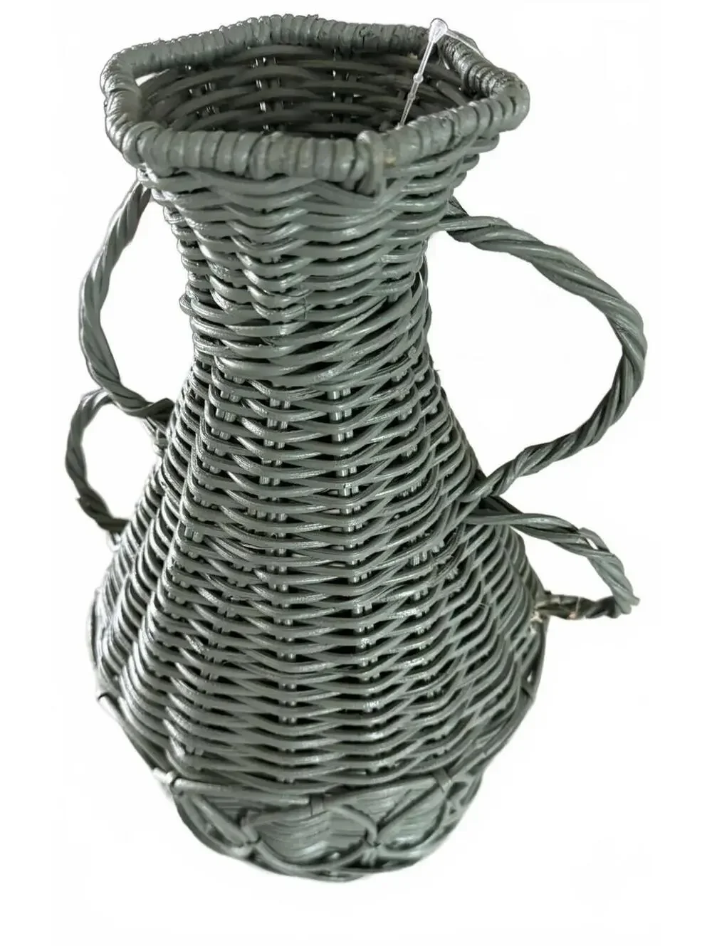 Threshold Green Wicker Storage Basket Bottle Shape With Handle Woven Decor
